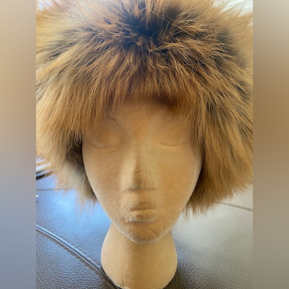 Authentic Vintage Red Fox fur trapper hat